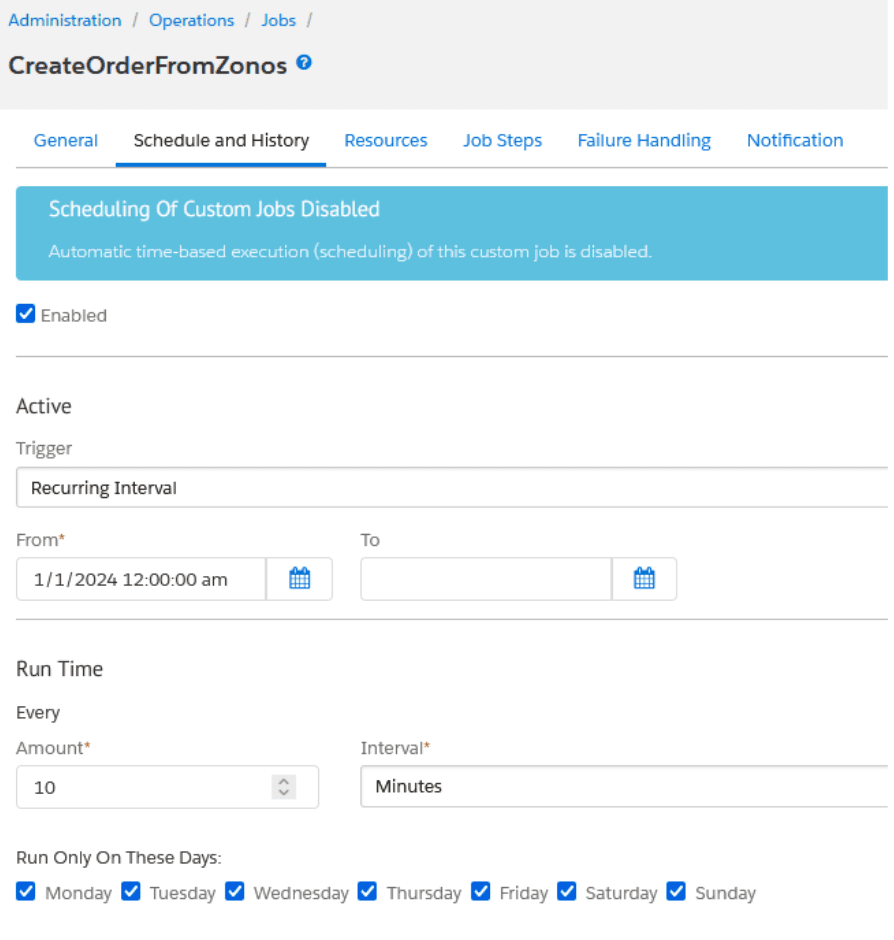 Create order from Zonos job